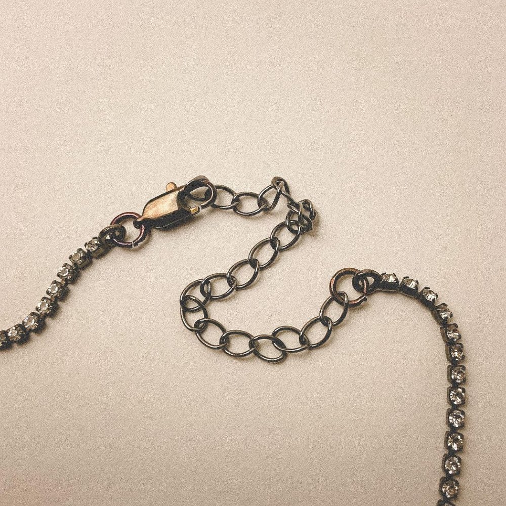 Vintage Furla Italy Rhinestone Tassel Necklace - Picture 7 of 9